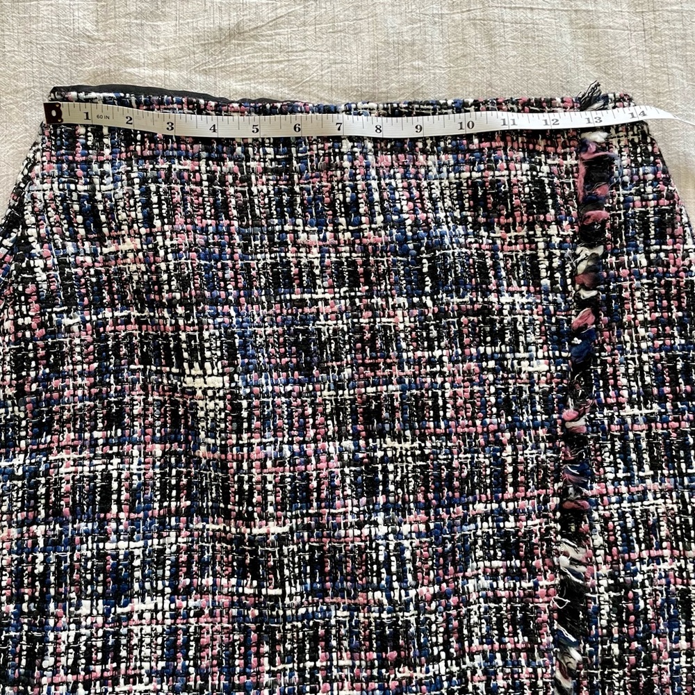Loft Tweed Wrap Skirt Pink Purple Black - Picture 4 of 7